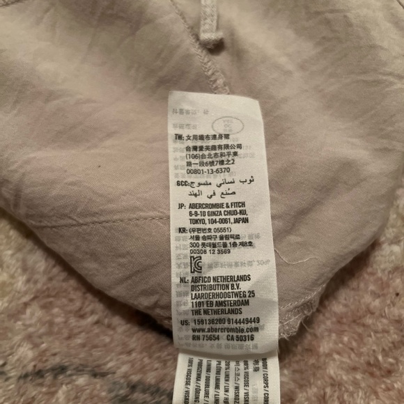 Abercrombie & Fitch Tie Strap Ruffle Hem Mini Linen Dress - Picture 5 of 9